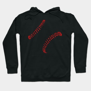 Baseball Seam Stitching In Red On A Plain Hoodie